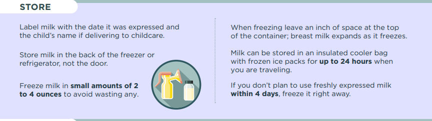 Storage: Tips for freezing milk