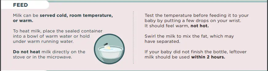 how to serve thaw milk to baby