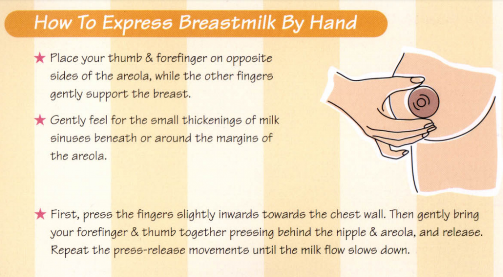 how to hand express breastmilk by hand