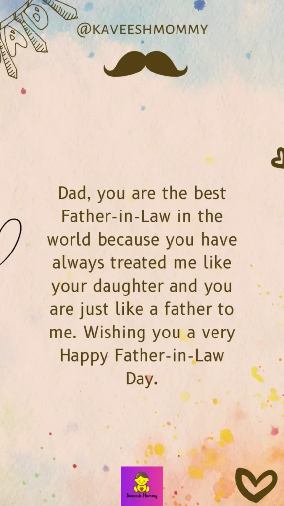 15.	What do you write in a thank you card for your father-in-law?