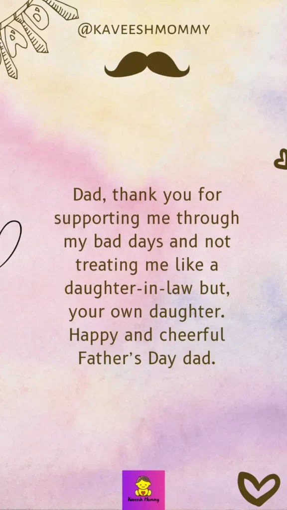 40.	happy fathers day message for father in law