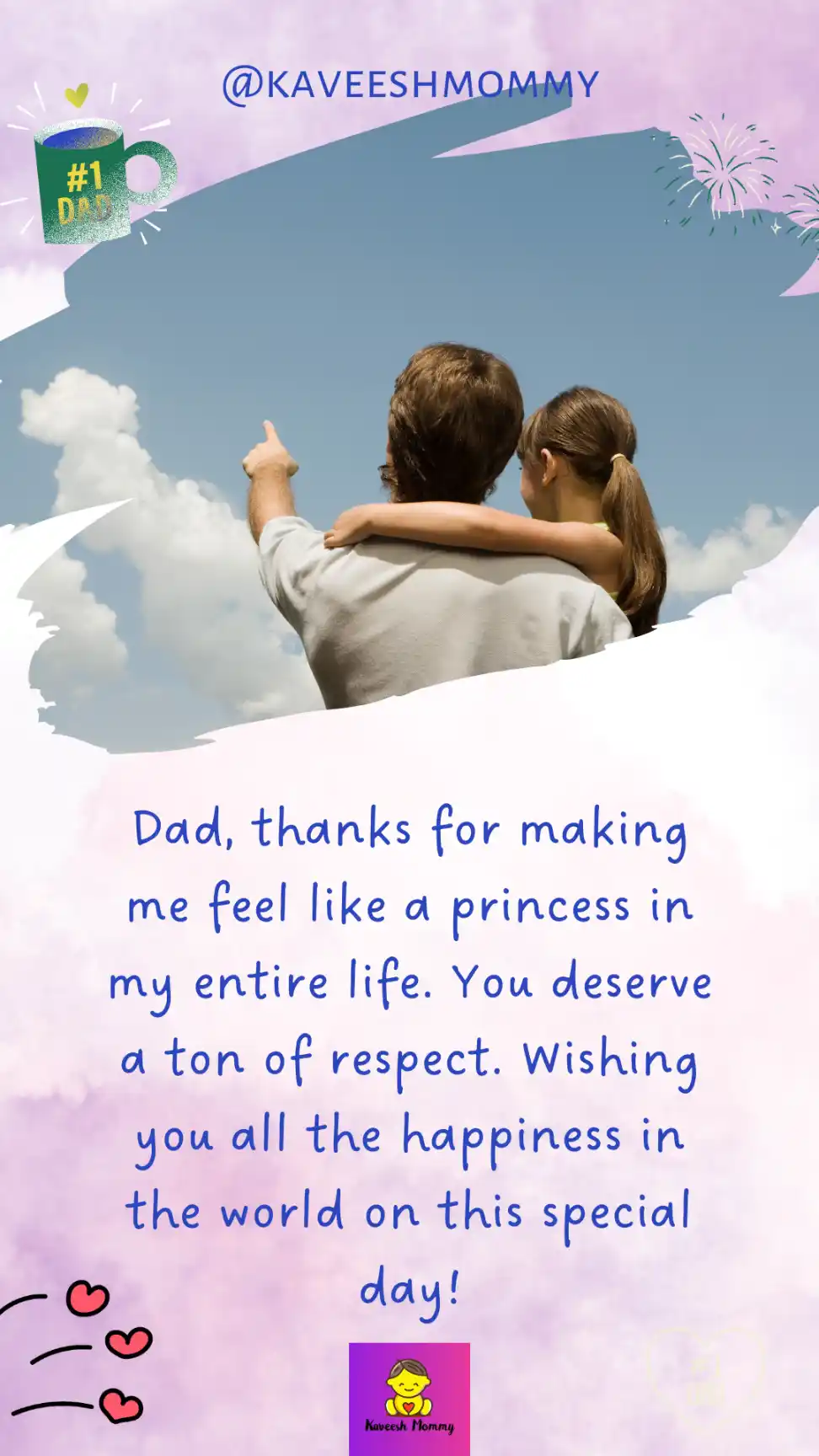 sweet short message for fathers day- kaveesh mommy-