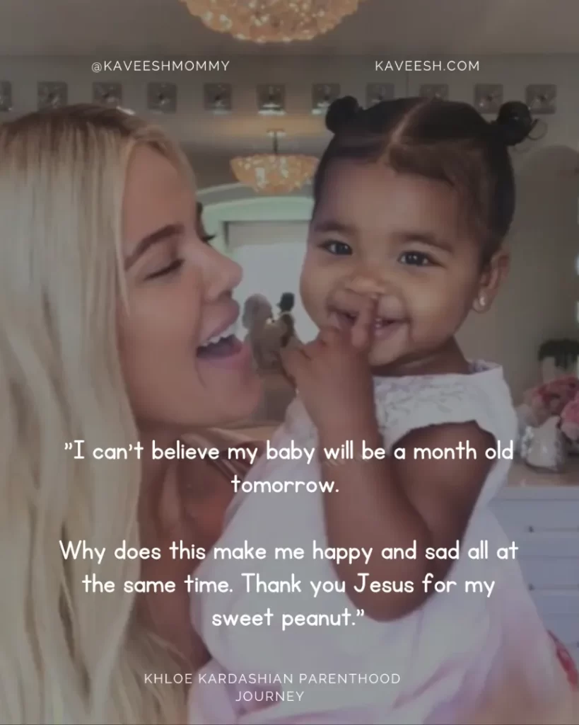 "I can't believe my baby will be a month old tomorrow. Why does this make me happy and sad all at the same time. Thank you Jesus for my sweet peanut."