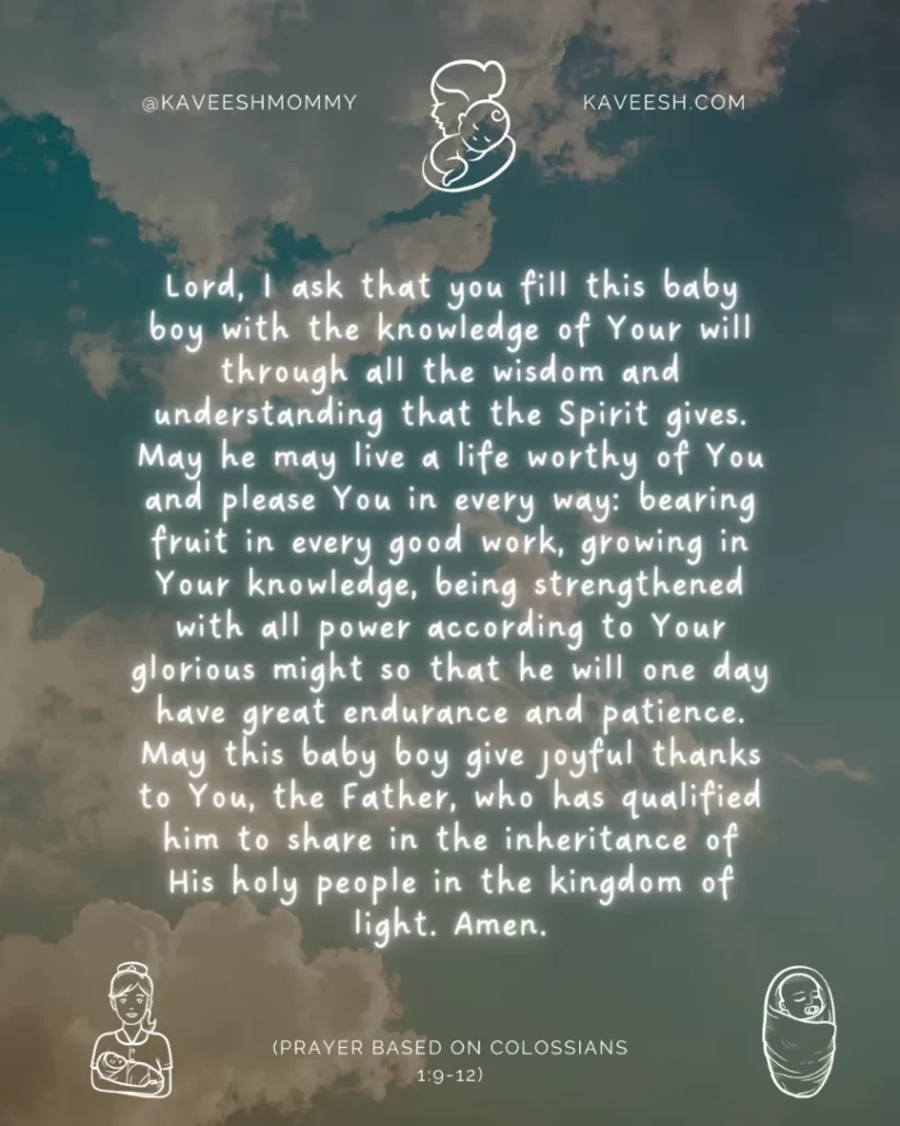 prayer for new born baby boy