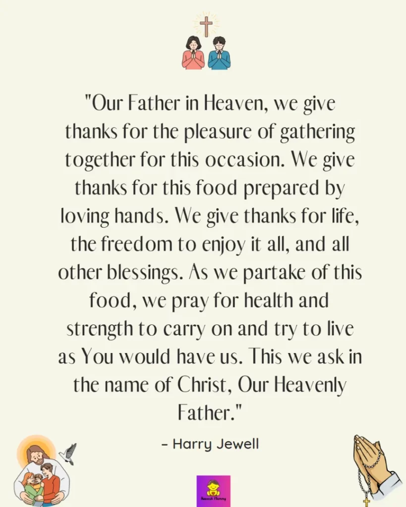 PRAYER OF THANKS FOR FOOD AND FAMILY