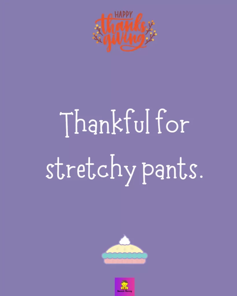 Funny Thanksgiving Captions for friends-Thankful for stretchy pants.