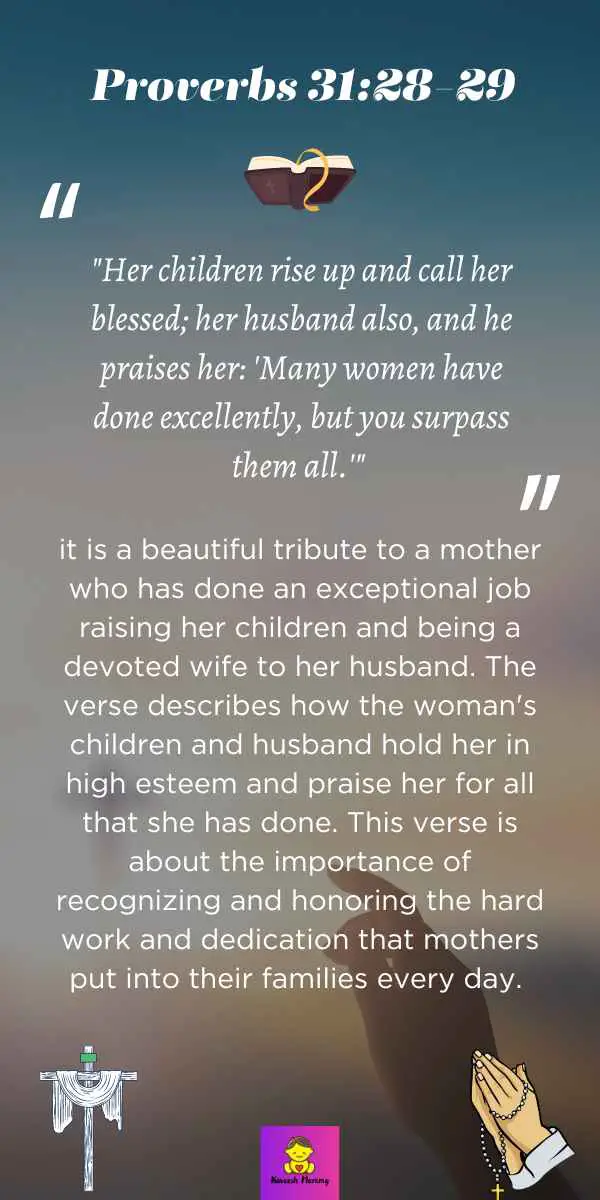 A-Bible-verse-from-Proverbs-3128-29-on-a-light-colored-background-with-floral-accents.-The-text-reads-Her-children-rise-up-and-call-her-blessed-her-husband-also-and-he-praises