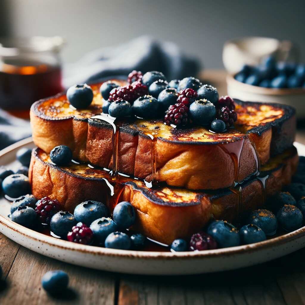 Overnight Blueberry French Toast: This dish is a sweet start to Mother's Day. Soak slices of bread in a mixture of eggs, milk, and vanilla overnight. In the morning, top with blueberries and bake. Serve with a drizzle of maple syrup.