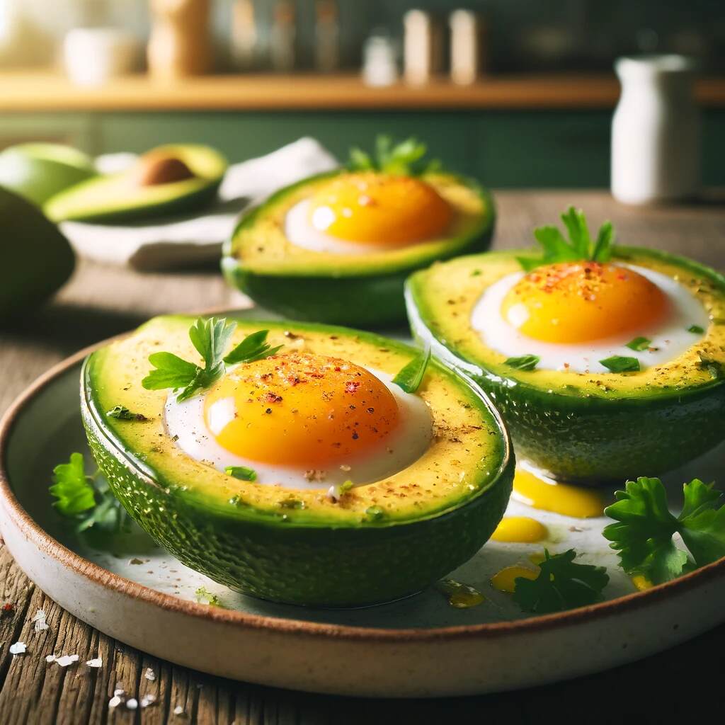 Baked Avocado Eggs: Halve avocados and remove a bit more flesh to make space. Crack an egg into each half, season, and bake until the eggs are set. A healthy, Instagram-worthy dish.