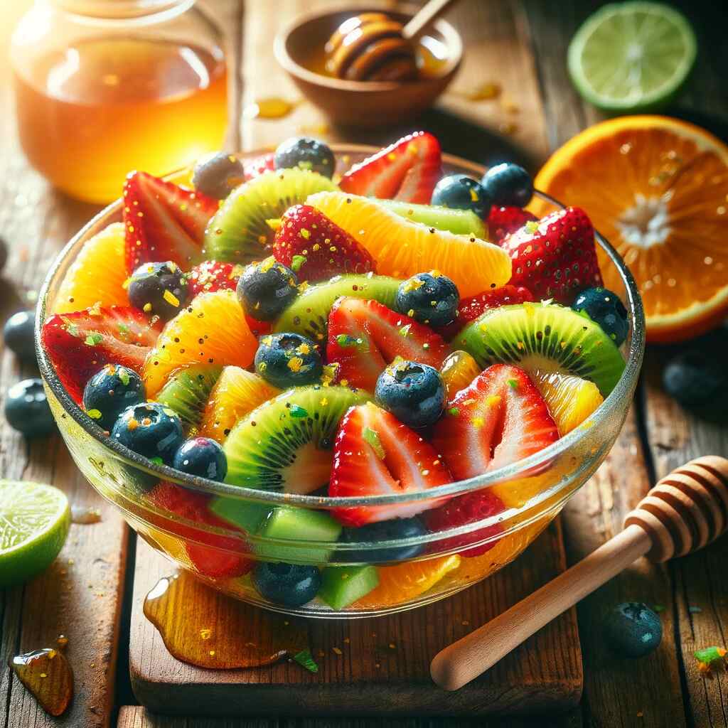 Fruit Salad with Honey-Lime Dressing: Mix your favorite fruits and drizzle with a dressing made of honey, lime juice, and zest. It’s refreshing and pairs well with both sweet and savory dishes.