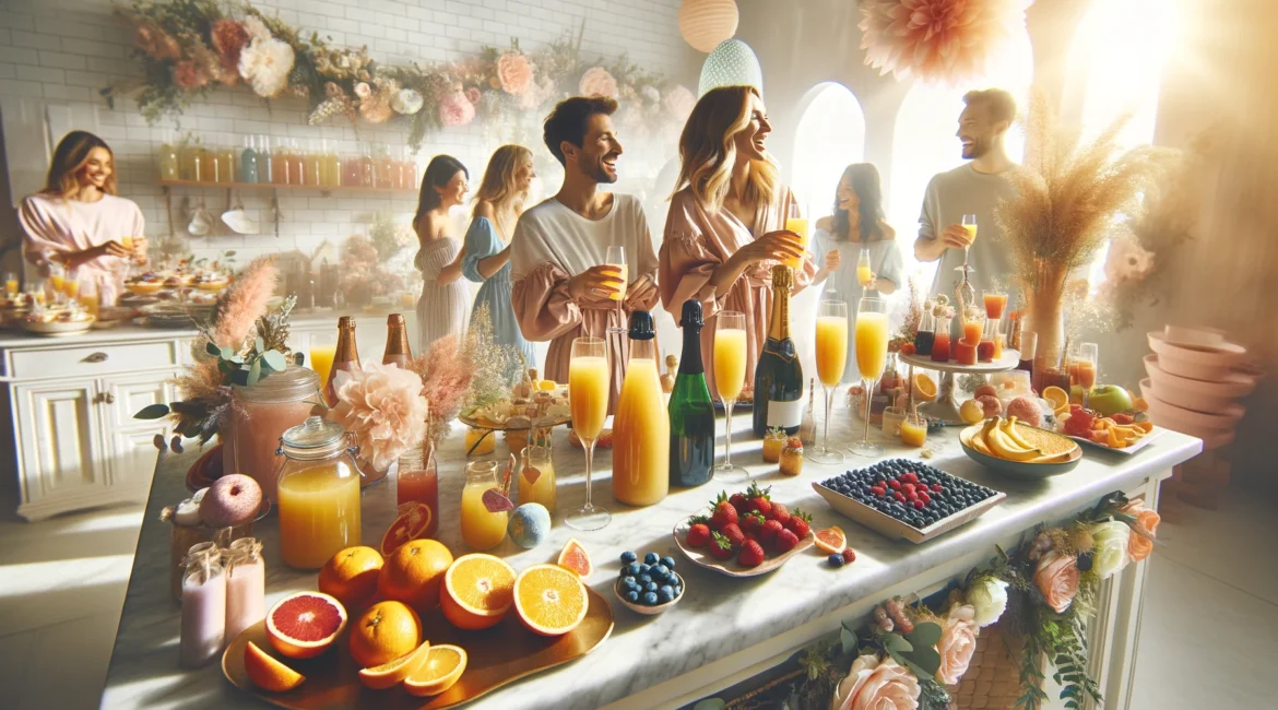 "Setting Up a Creative Mimosa Bar for Mother's Day Brunch Celebration"