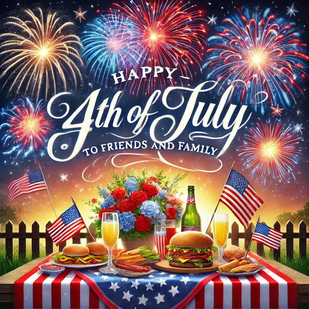 Send heartwarming 4th of July wishes to friends and family, celebrating the season of freedom and joy.