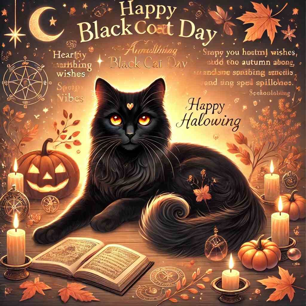 Black cats are often misunderstood due to old myths. Black Cat Day is your chance to change that. Use these heartfelt wishes, messages, quotes, and greetings to celebrate and show your black cat the love it deserves.