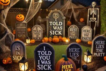 Picking the right Halloween tombstone sayings is hard, but it’s key to making your yard look great. This guide will help you find funny and scary sayings that will make your decorations stand out.