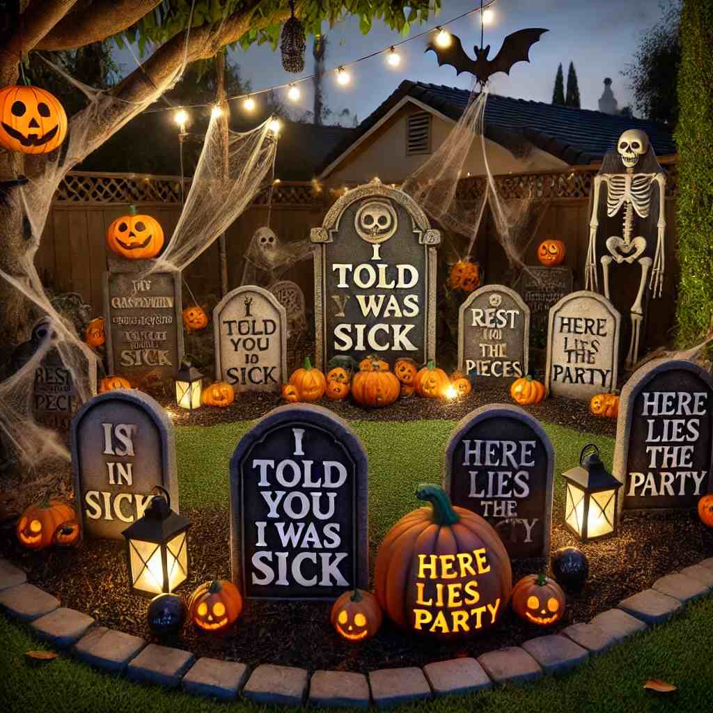 Picking the right Halloween tombstone sayings is hard, but it’s key to making your yard look great. This guide will help you find funny and scary sayings that will make your decorations stand out.