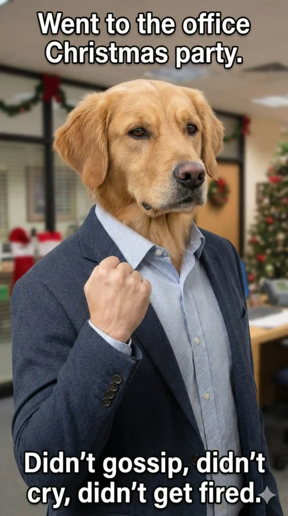 Perfect for corporate teams looking to laugh without crossing HR lines. Clean and funny Christmas office memes.