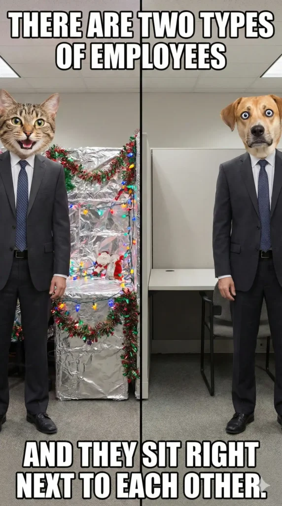 Still working while everyone else is celebrating? These funny Christmas memes for work capture the struggle perfectly.