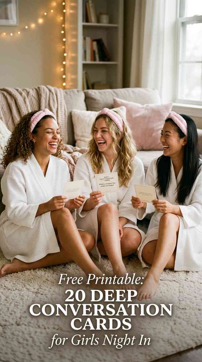 20 Deep Conversation Cards for Girls Night In (Free Printable Hostess Kit)