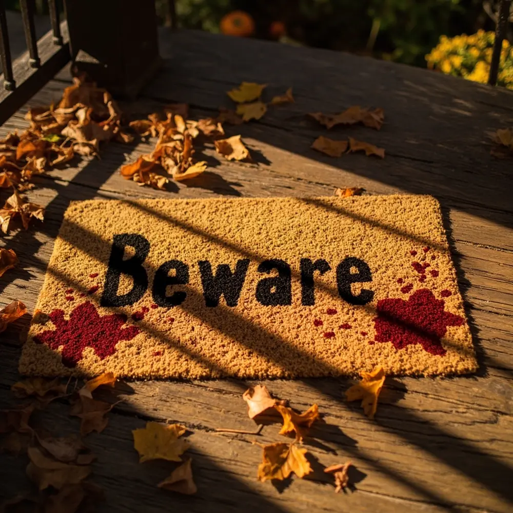 Throw the Ultimate Scare-Fest: 40+ Halloween Party Decoration Ideas for 2025 11 Beware doormat