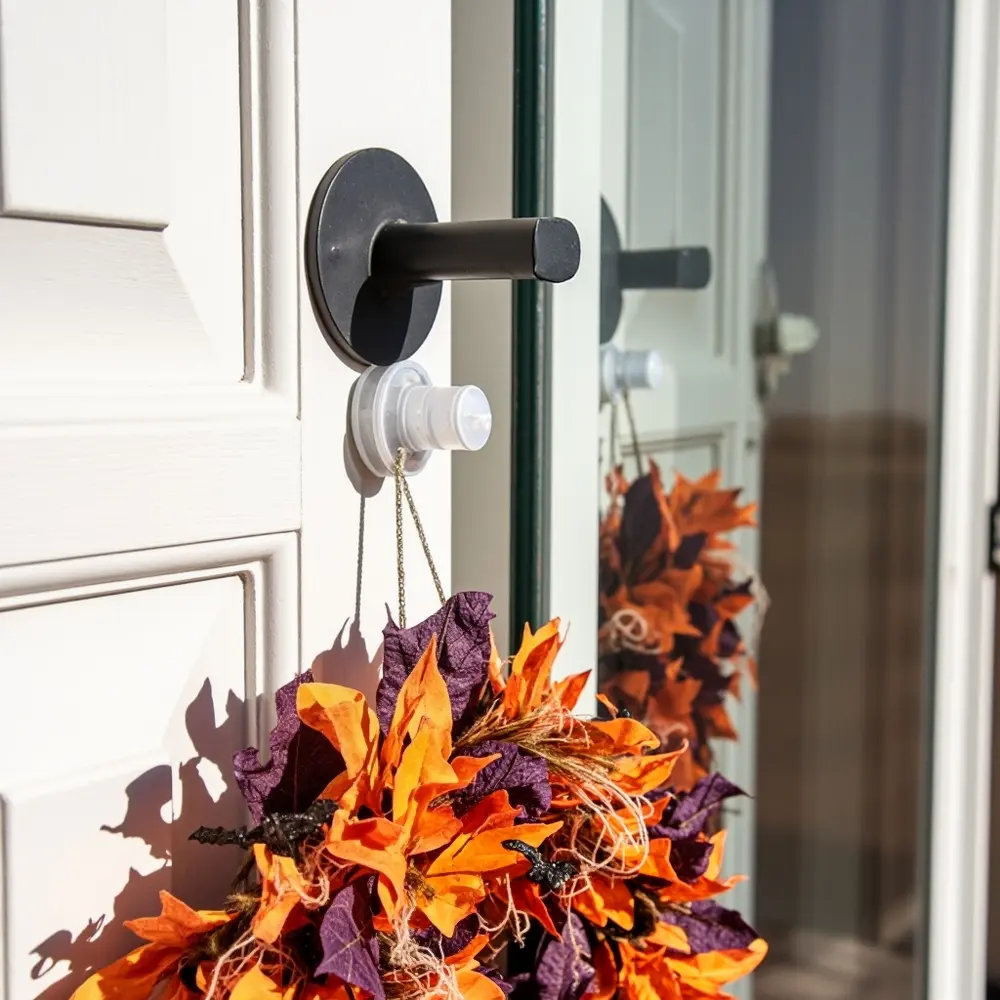 Q: How can I hang my wreath without a nail or damaging my door?