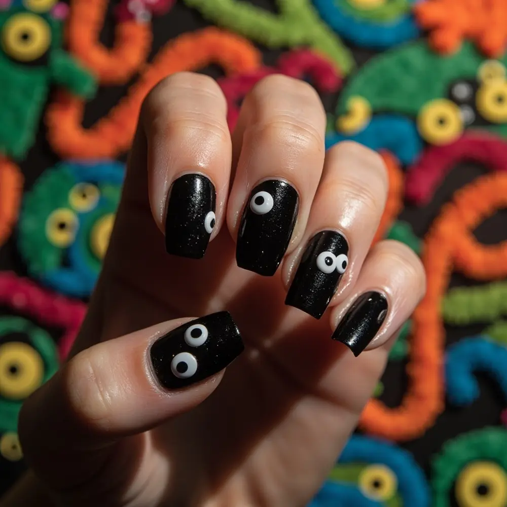 30+ Spooky & Chic Halloween Nail Art Ideas to Try in 2025 9 Idea: Googly Eye Manicure. This one is so fun and easy! Just paint your nails black and use nail glue to attach tiny googly eyes from a craft store.
