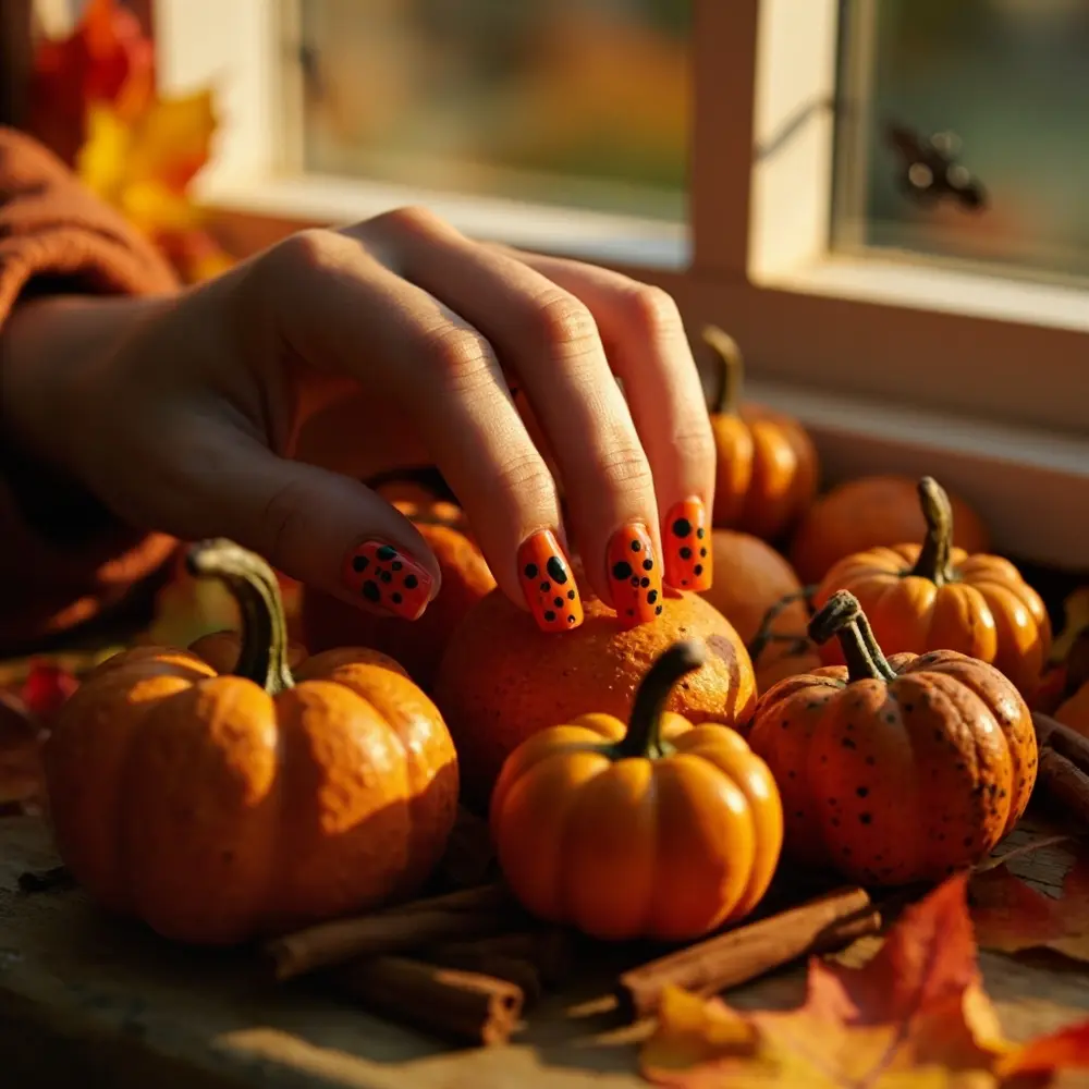 30+ Spooky & Chic Halloween Nail Art Ideas to Try in 2025 8 Idea: Polka Dot Pumpkins. A classic orange nail spruced up with black and green polka dots.