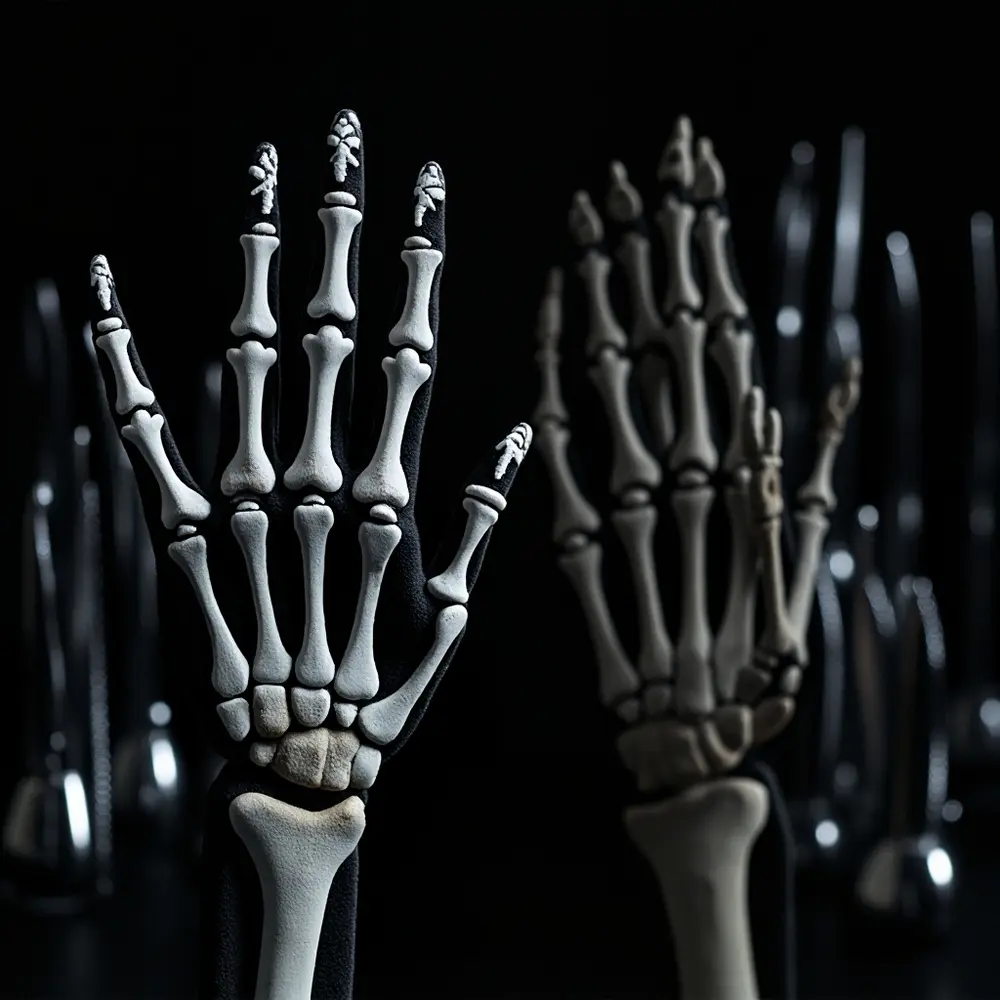 30+ Spooky & Chic Halloween Nail Art Ideas to Try in 2025 16 Idea skeleton hand