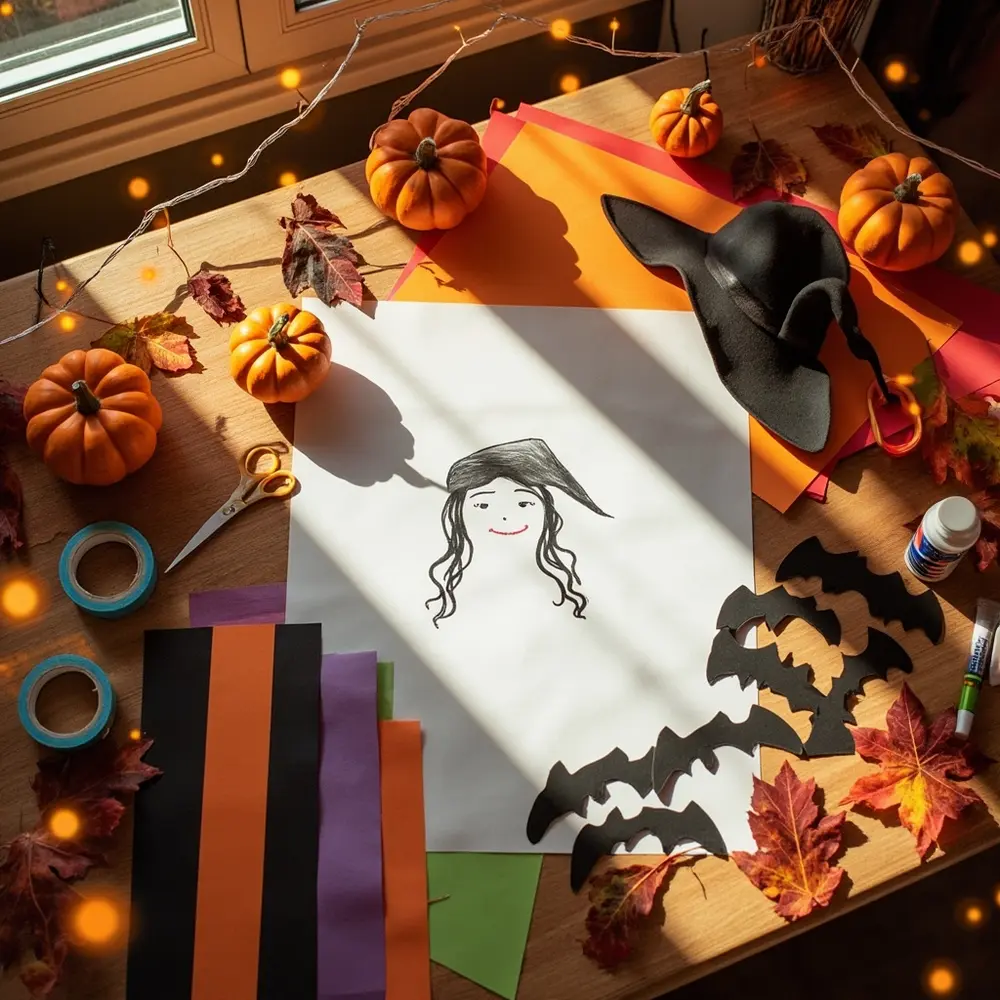 How to Play a Silly Game of "Pin the Tail on the Witch" 2 Construction roll tack large witch friendly sheet top out laid craft safety sticky a paper on table and h3 it of with image shot 1 colorful scissors supplies drawn down