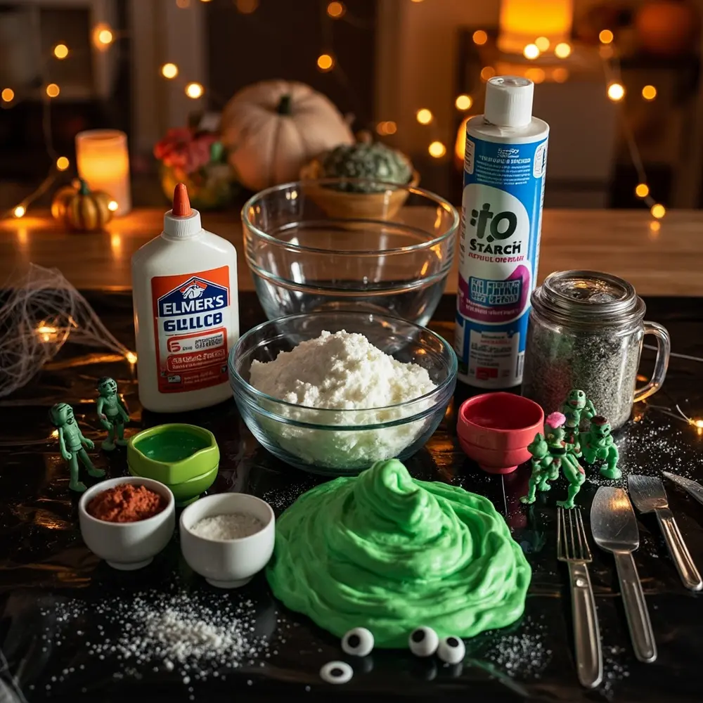 How to Make Creepy, Stretchy Zombie Fluffy Slime 1 Coloring arranged the slime for plastic shaving top bright neatly all cream a eyes activity googly on and h3 starch of ready tablecloth food image shot strong 1 ingredients black liquid glue down