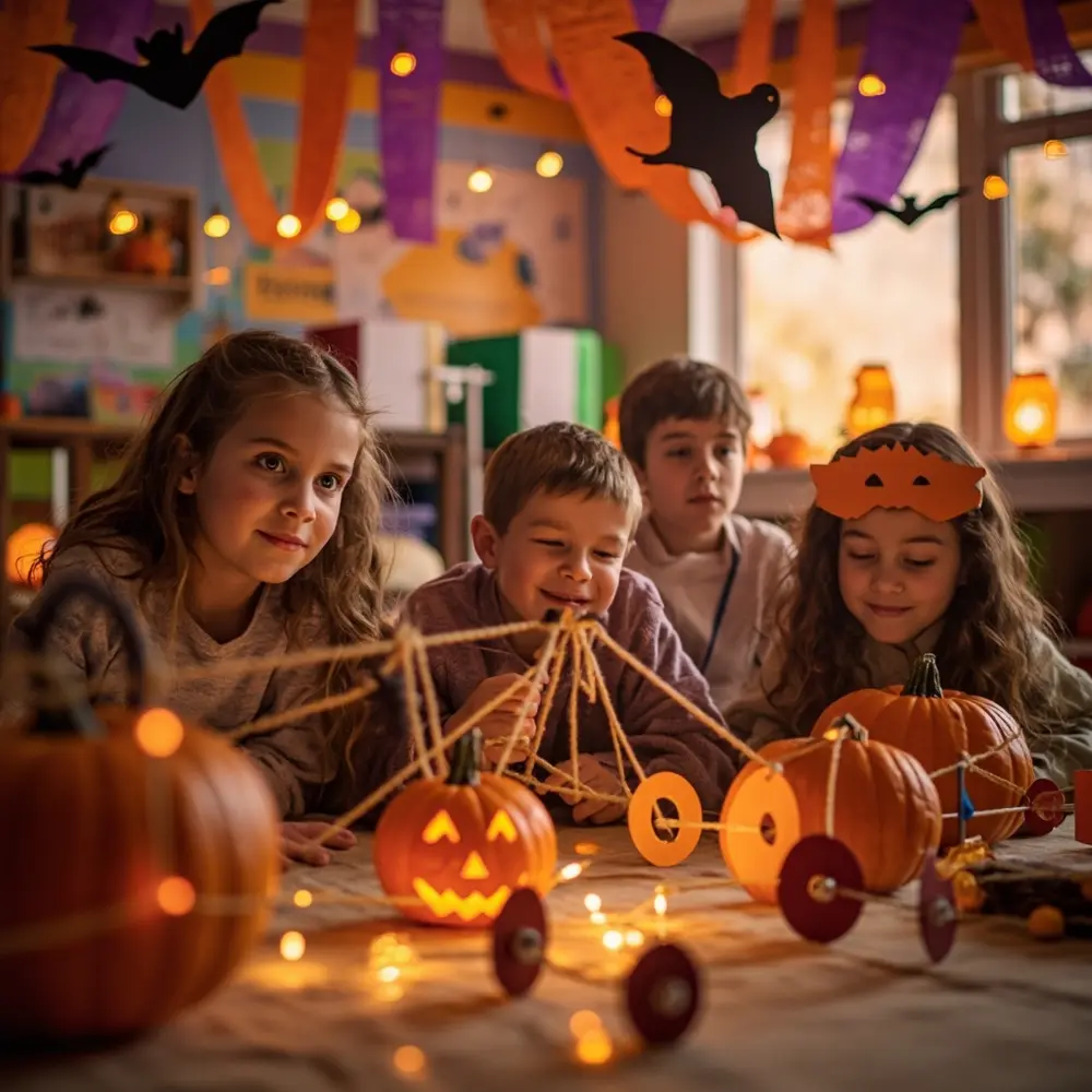 20 Creative and Educational Halloween Activities for the Classroom 1 Designs focused small showing students actively pumpkins building systems vibrant a diverse engaged expressions and h3 of in with photo image 1 pulley