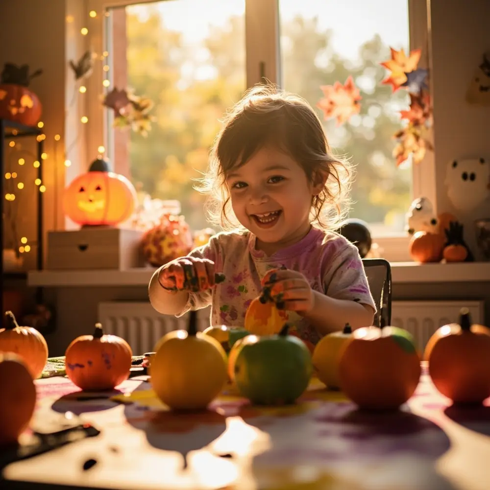 Gentle Spooks: 25 Safe and Fun Halloween Activities for Toddlers & Preschoolers 1 Sponges 1 h3 pumpkin fingers painting with 038