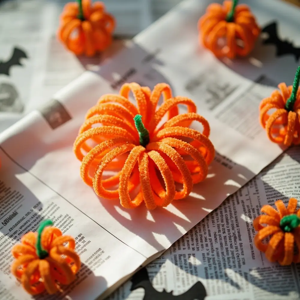 A Guide to Growing Your Own Crystal Pumpkins with Borax 1 Orange pair arranged small the hands pumpkin shape top bright materials neatly all a twisting pipe covered on table h3 cleaners round is of into image shot 1 focus newspaper down