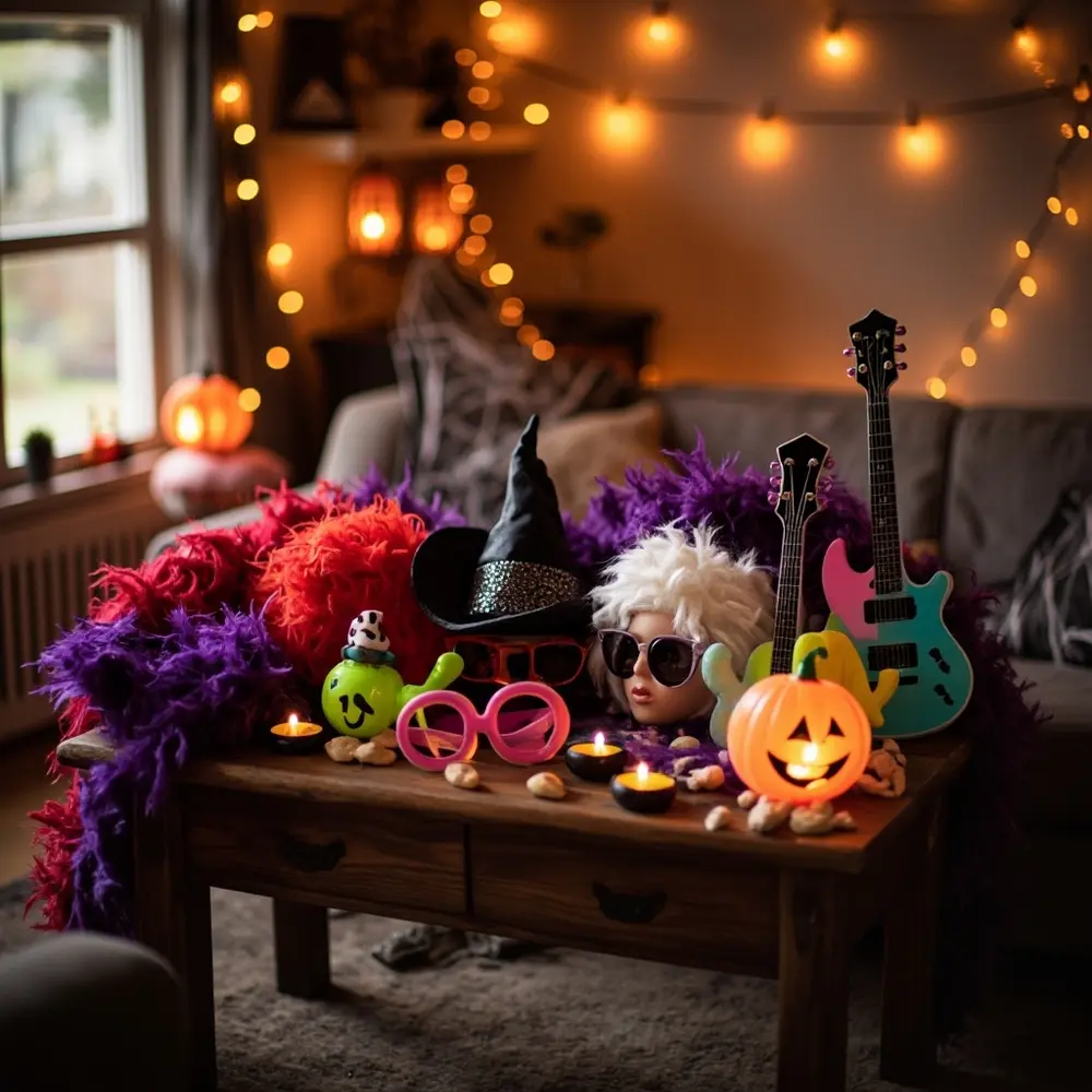 A Guide to Hosting "Costume Karaoke" at Your Next Party 1 Inflatable small arranged the silly well hats guitars corner organized neatly vibrant a featuring table and h3 of in with feather room image wigs boas station 1 prop