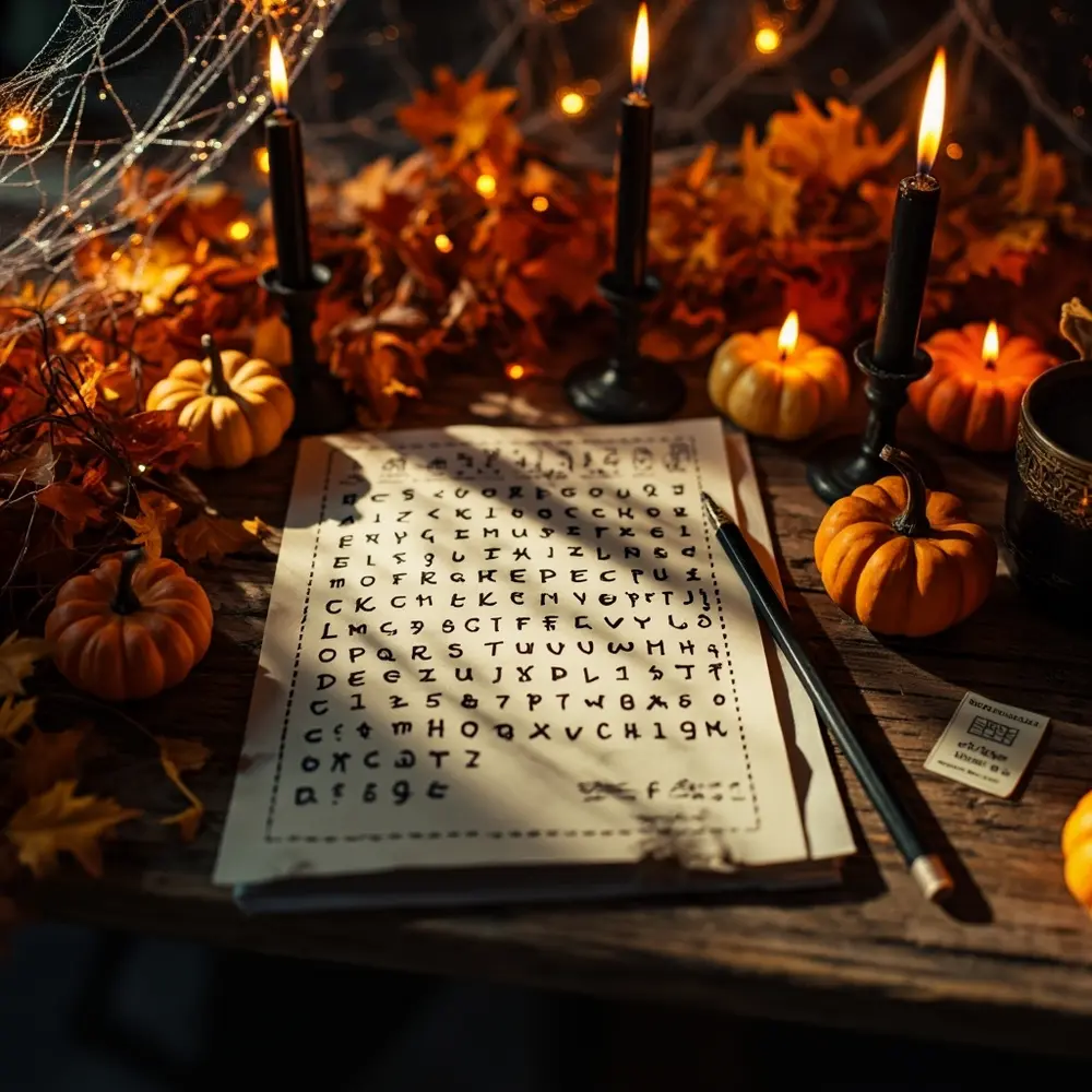 20 Mind-Blowing Halloween STEM Projects for Curious Kids (and Adults!) 14 14 key nearby themed deciphered secret alphabet spooky a code and an h3 with notepad image pencil being