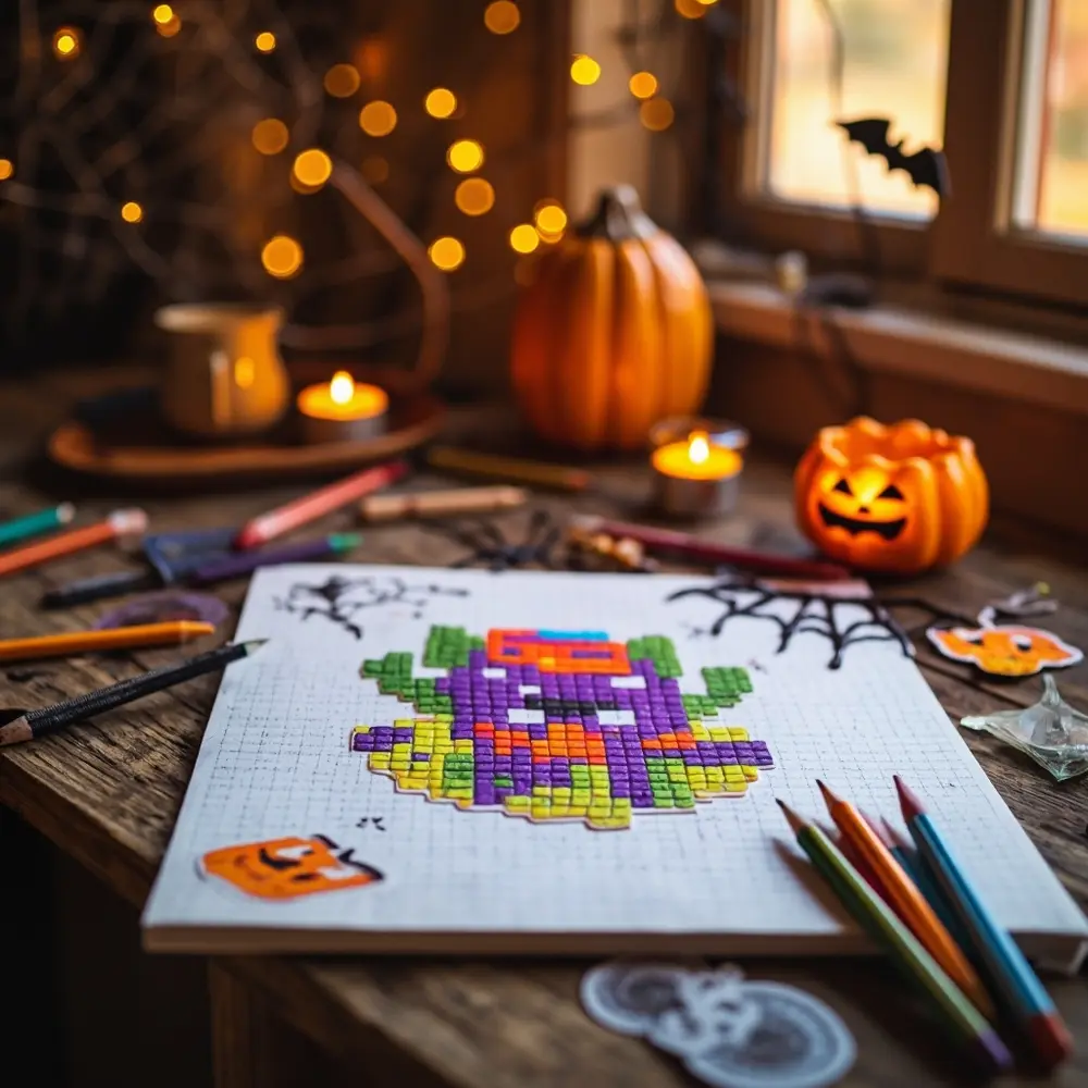 20 Mind-Blowing Halloween STEM Projects for Curious Kids (and Adults!) 15 15 the showing screen a tablet grid paper on h3 monster pixel or image squares colorful individual art design