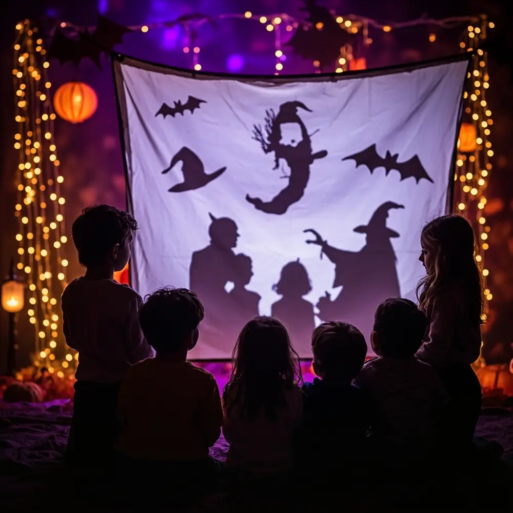 20 Creative and Educational Halloween Activities for the Classroom 16 16 white silhouetted performing scene students halloween sheet shapes shadow spooky behind a h3 of with show image projected puppet