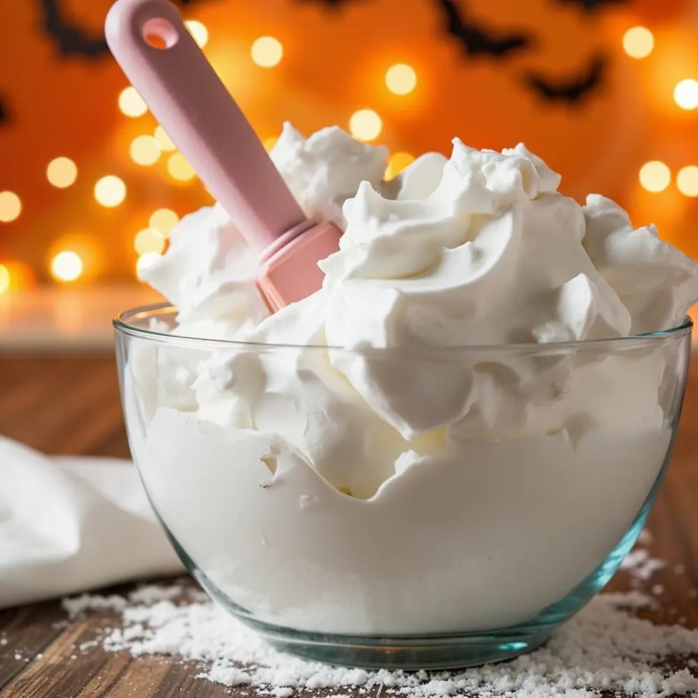 How to Make Creepy, Stretchy Zombie Fluffy Slime 2 Spatula white the large shaving up bowl look cream a close texture and thick h3 of in meringue like fluffy image shot strong 2 angled should glue mixing airy