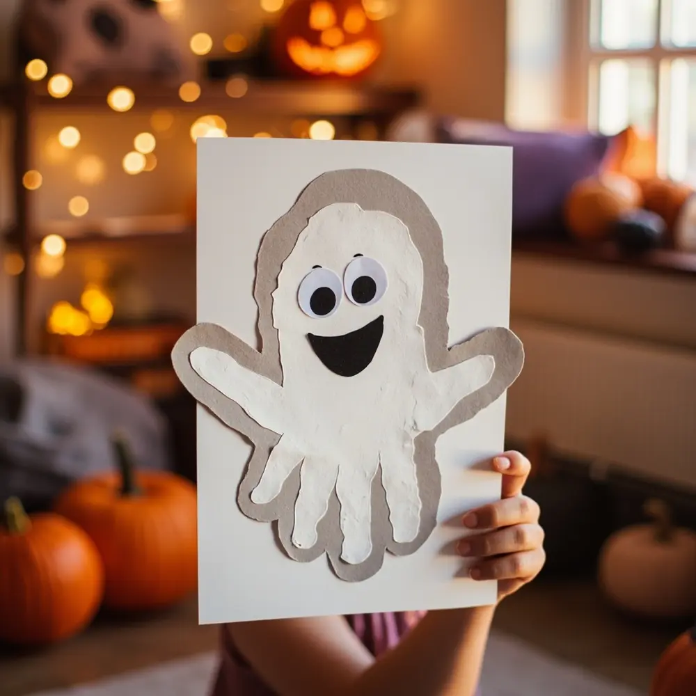Gentle Spooks: 25 Safe and Fun Halloween Activities for Toddlers & Preschoolers 2 Handprint ghost 2 h3 art footprint