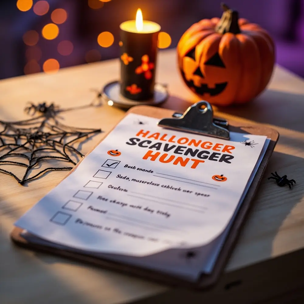 How to Organize a Halloween-Themed Scavenger Photo Hunt 3 List creative the pumpkin well prop showing scavenger check spooky background a sits on and h3 in with photo clipboard designed image strong 2 fonts boxes grinning hunt
