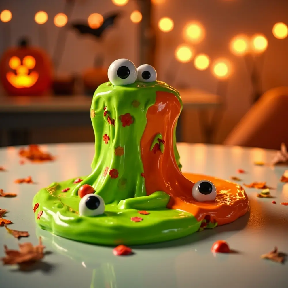 15 Spooktacular Sensory Halloween Activities for Hands-On Fun 2 Li orange hands slime s vibrant a within green eyes embedded stretched between googly it of with photo or image two strong 2 children 8217 being