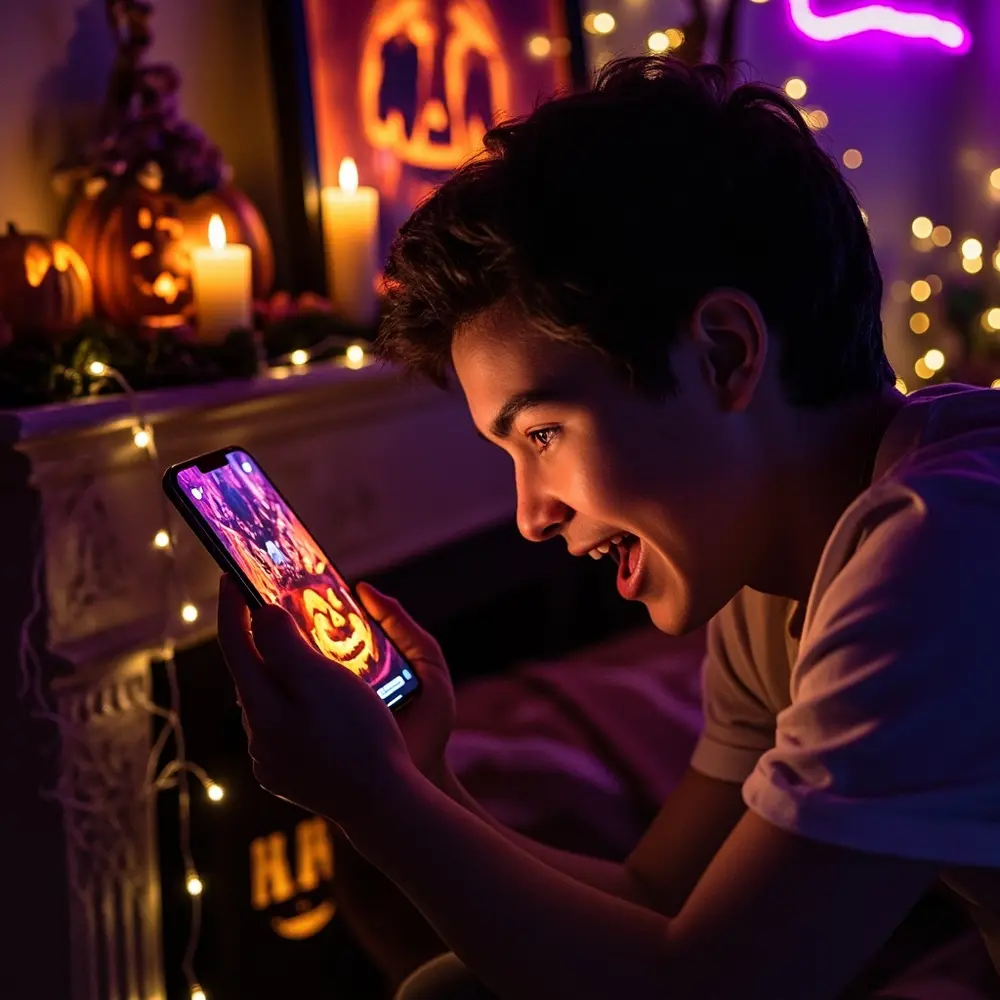 A Guide to Visiting a Local Haunted House Tour Safely 2 The scare looking house shoulder over s instagram creepy through vibrant a on and sets h3 of haunted feed their at smartphone image shot photos 2 scrolling colorful actors 8217 person