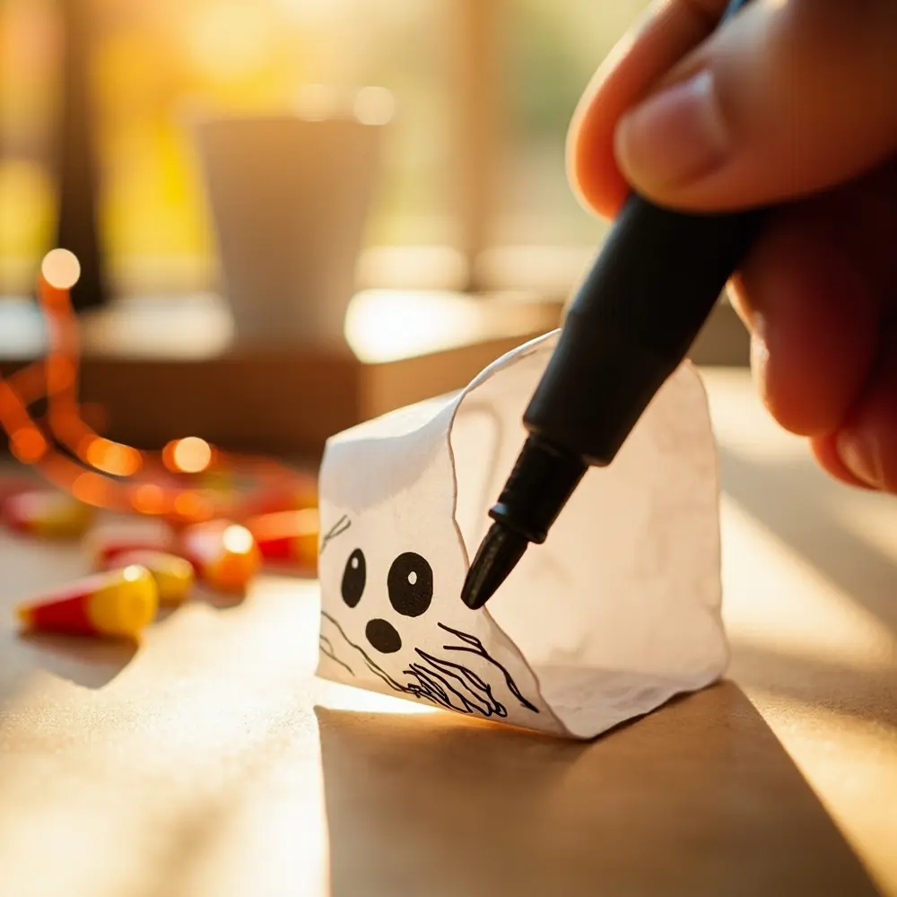 How to Make 'Flying Ghosts' with the Amazing Tea Bag Experiment 3 Side white marker using the bag draw ghost tea face a fun h3 to of onto hand image shot strong 3 simple black cylinder cute