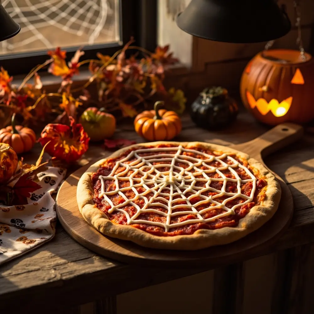 The 2025 Ultimate Guide: 60+ Fun & Creative Halloween Activities to Do at Home 12 31. Spiderweb Pizza π