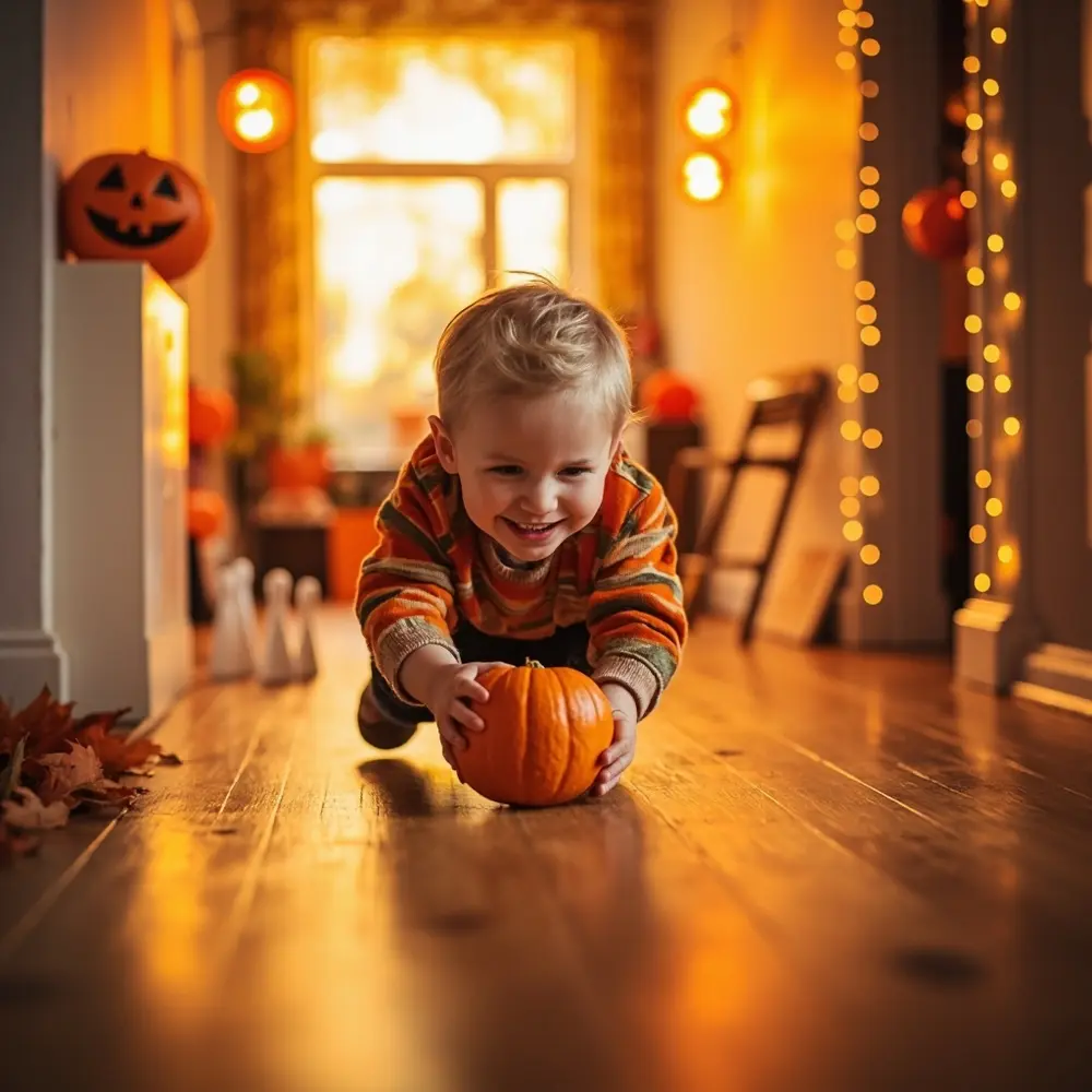 How to Set up a Fun and Simple Pumpkin Bowling Game 5 Rolling orange small pins who the pumpkin distant toward hallway young behind a child an h3 is of in image shot 4 strong from middle action down