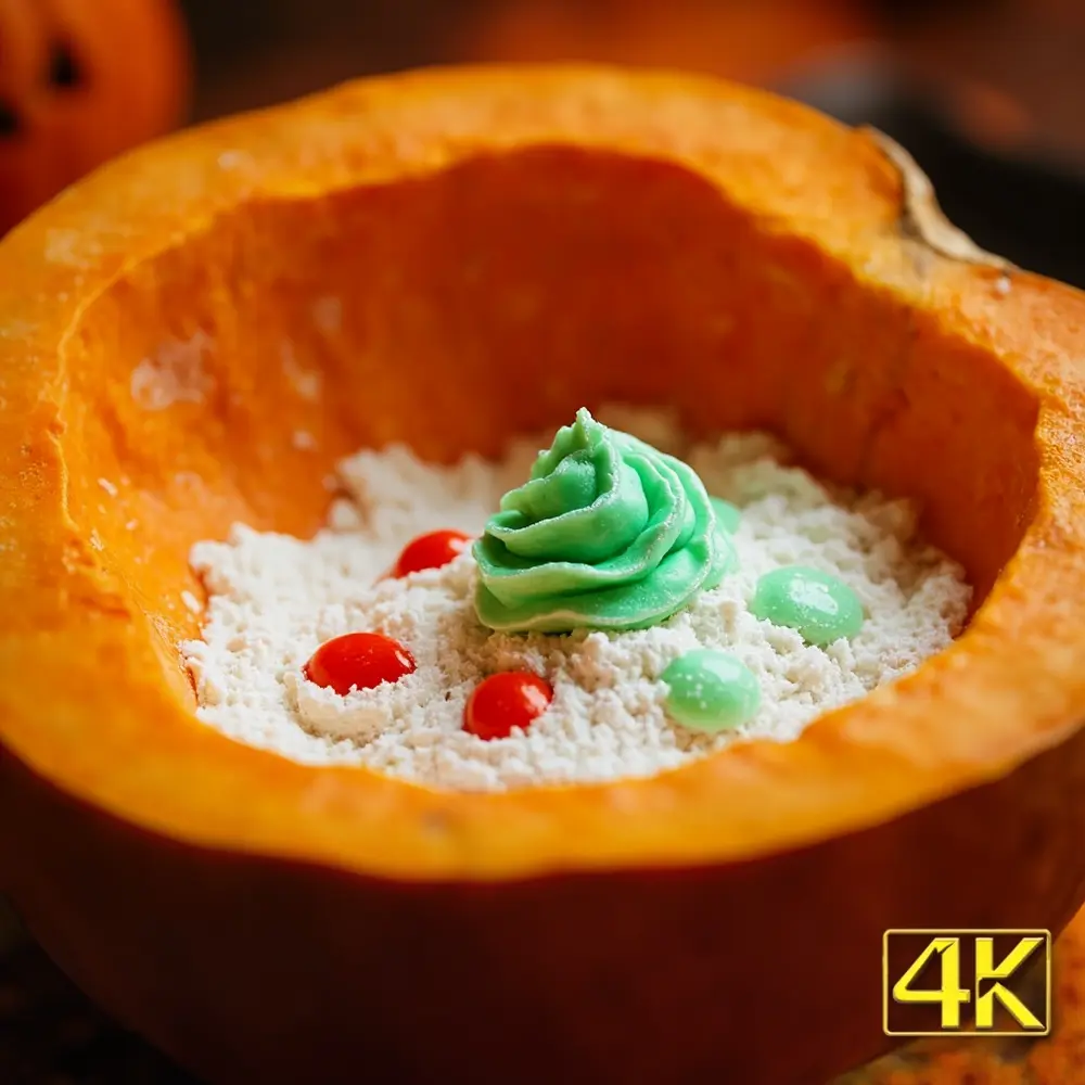 The Ultimate Pumpkin Volcano Experiment: A How-To Guide 4 White coloring swirl the pumpkin looking showing soap pile up s topped baking a green red close cavity dish soda and h3 into of with food image shot drops 4 angled few 8217 down