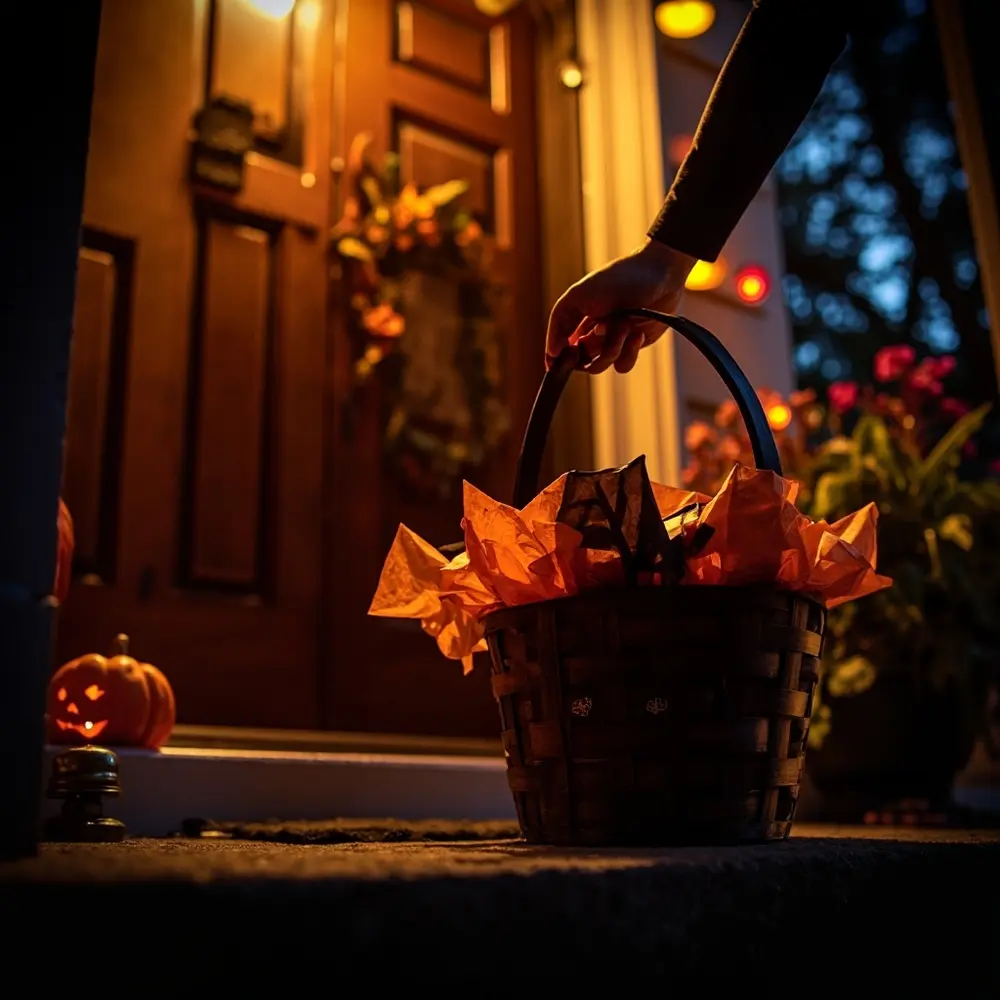 How to "Boo Your Neighbor" and Start a Community Tradition 4 The they sitting basket visible pressing just s before out doorbell retreating a 8221 8220 angle on h3 is of at as image hand porch shot front twilight 4 are quickly frame boo low action 8217 person
