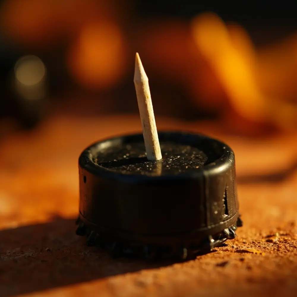 How to Build a Balloon-Powered Car for a Spooky Race 4 Small cap wheel the threaded can hole skewer demonstrating bottle through poking a see wooden clearly and h3 of in you macro image shot tip 4 detailed assembly being
