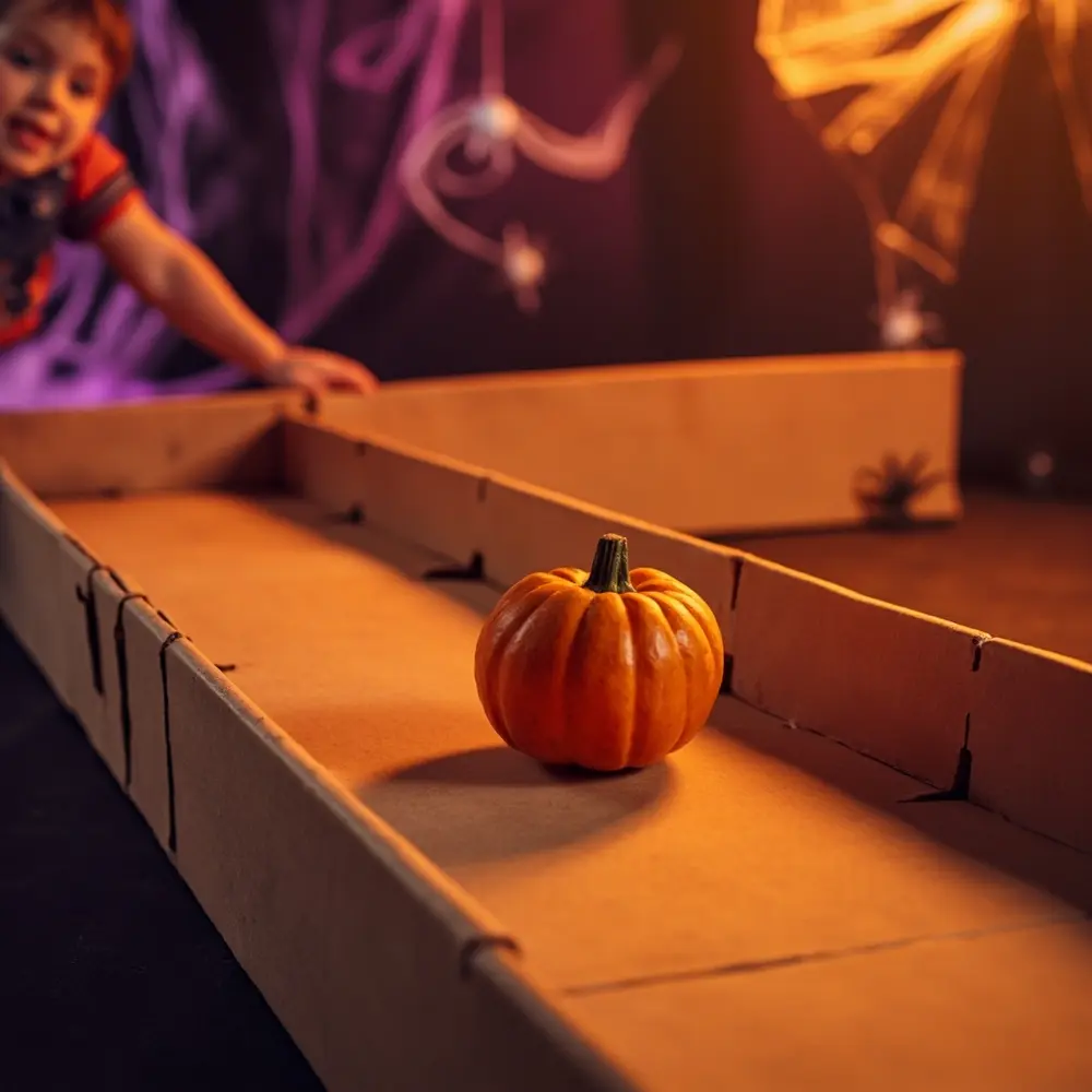 How to Build a Pumpkin Race Track and Learn About Gravity 5 Rolling small the pumpkin visible just s released top a child an track h3 it round is of at cardboard image hand having shot partially 5 strong built action 8217 down