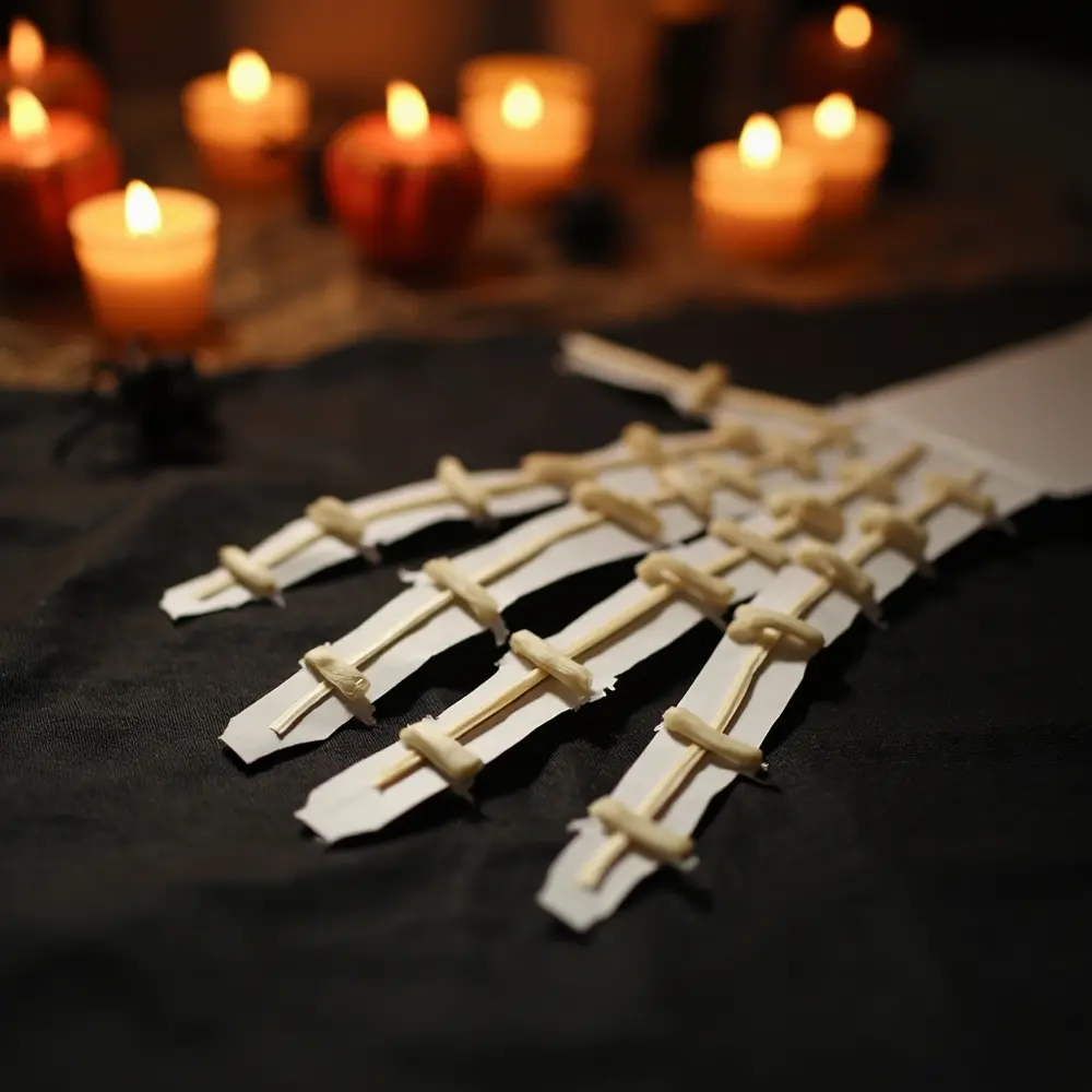 How to Craft a Moving Skeleton Hand from Paper and Straws 5 Step 3: Attach Straw Guides to the Hand