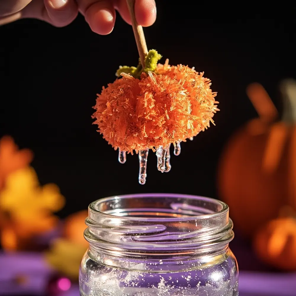 A Guide to Growing Your Own Crystal Pumpkins with Borax 5 The pumpkin jar lifting up crystals under light wet out a glistening close crystallized and h3 into of back with carefully hand image shot drips are 5 dramatic few fully falling solution